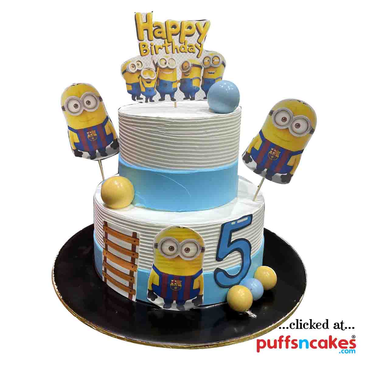 (2168) Minions Despicable Me Theme Cream Cake